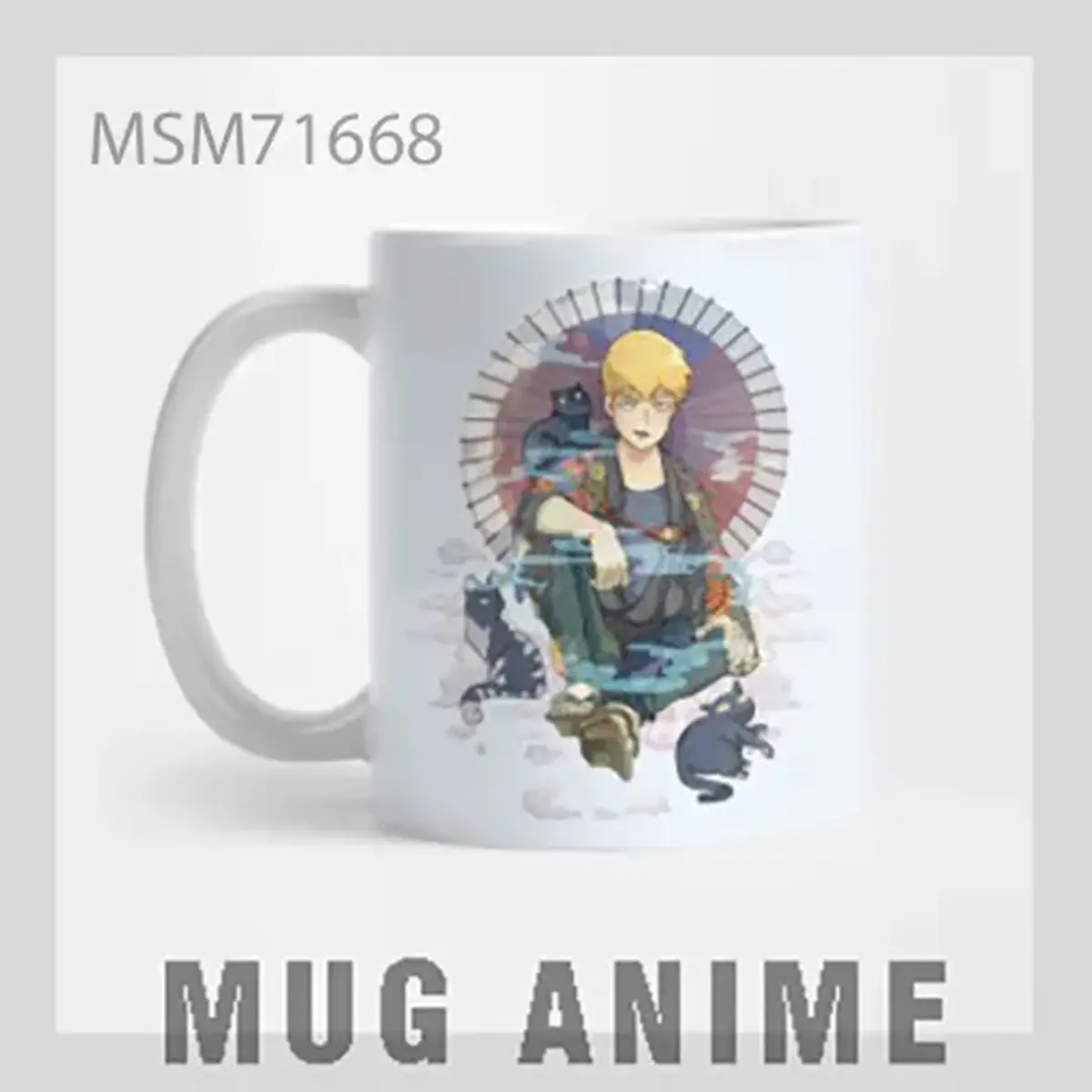 Yellow Haired Anime Character Mug