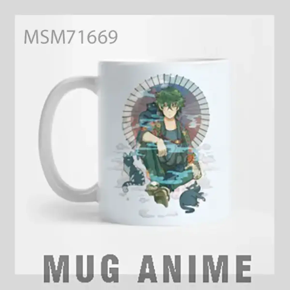 Green Hair Anime Character Mug