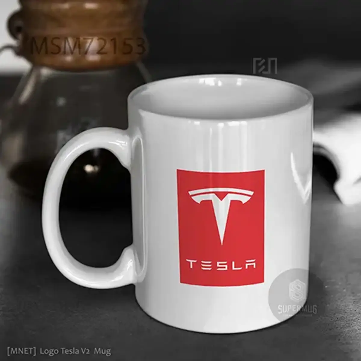 Tesla Logo Mobil – Ikon Super Mug