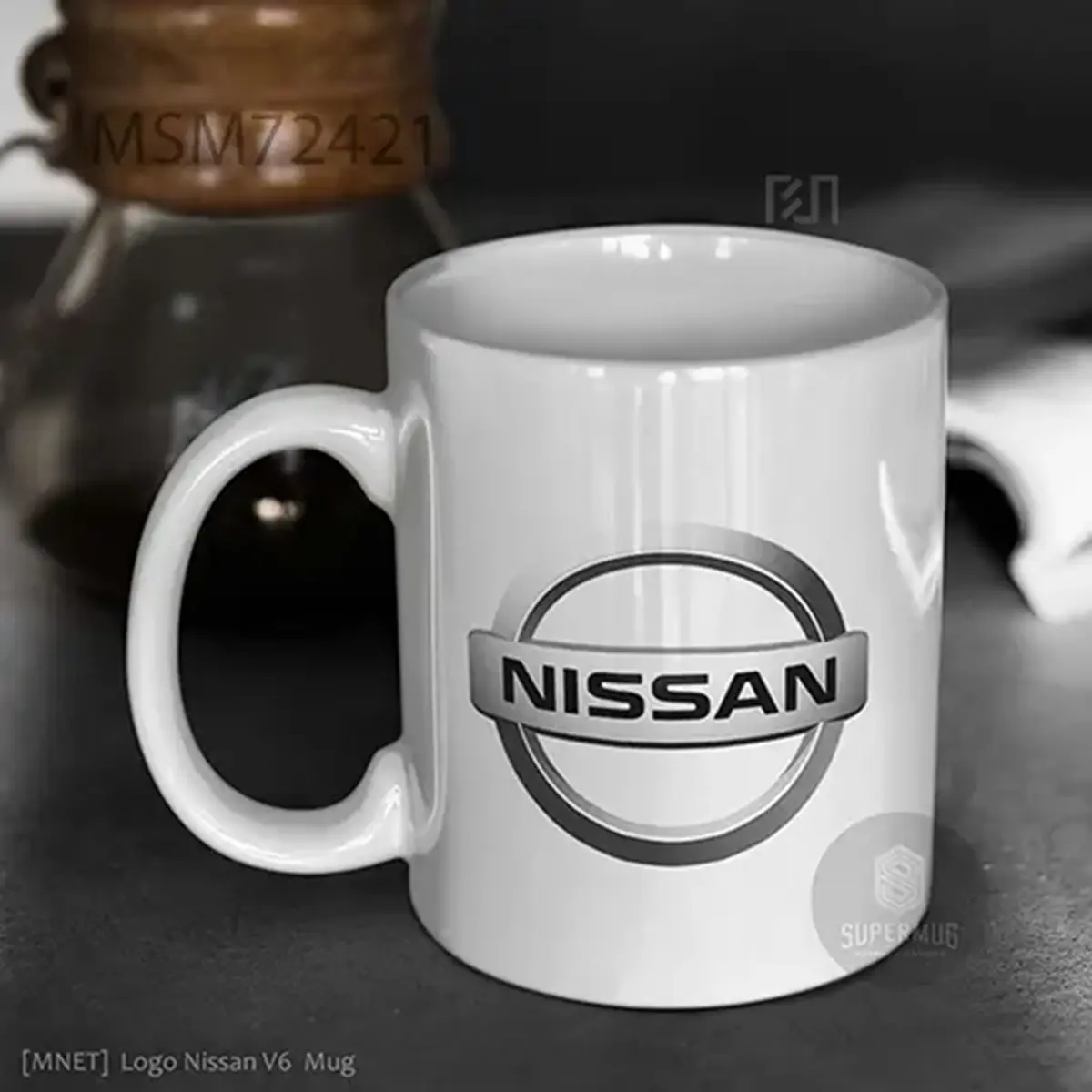 Simbol Nissan V6 Logo Mobil – Ikon Super Mug