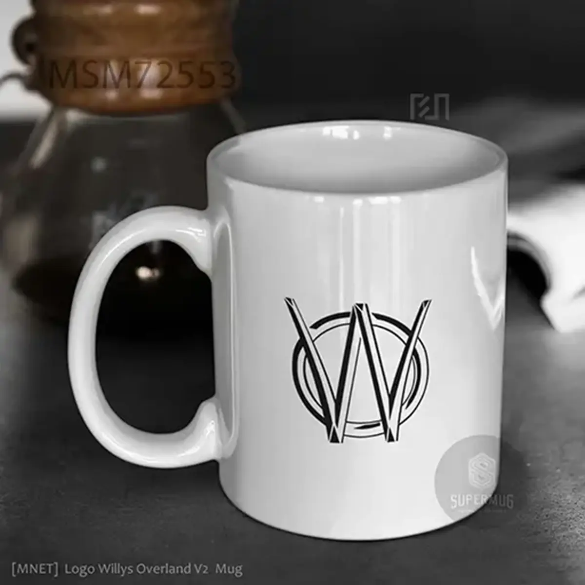 Simbol Willys Overland V2 Logo Mobil – Ikon Super Mug
