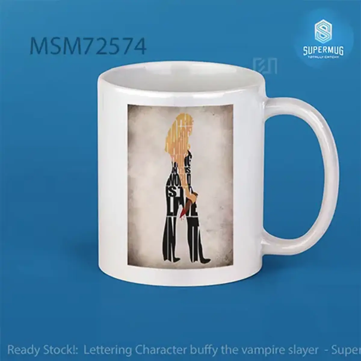 Desain Lettering Character Buffy The Vampire Slayer – Super Mug
