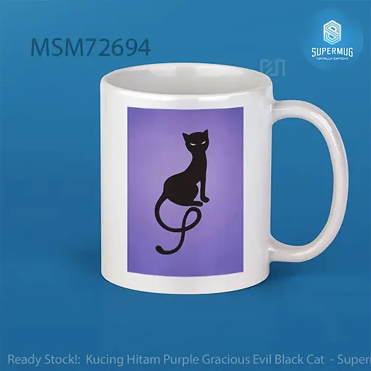 Purple Gracious Evil Black Cat Mug