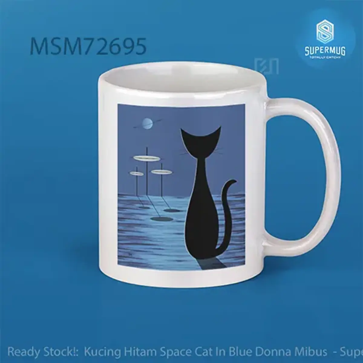 Space Cat In Blue – Donna Mibus Mug