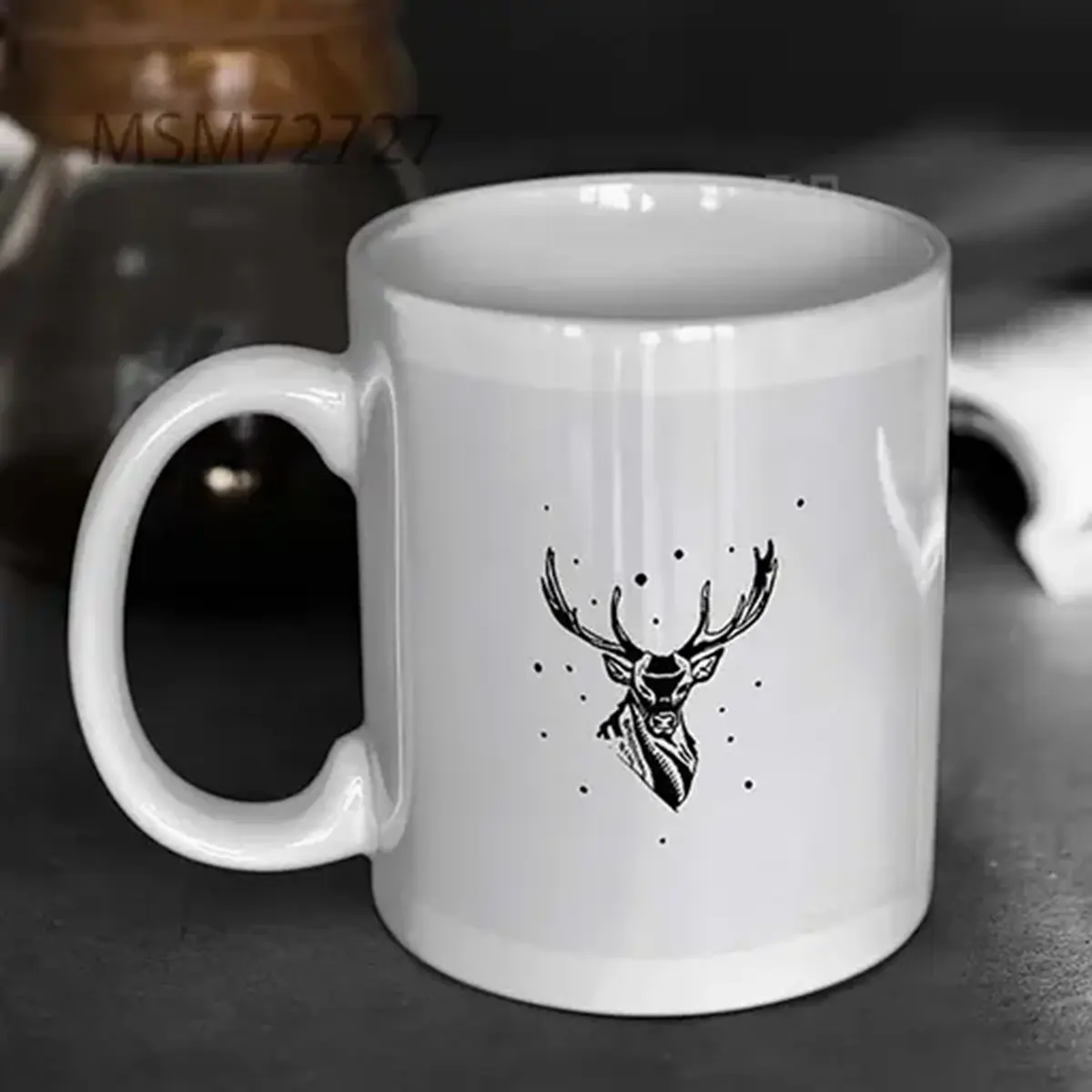 Black And White Monochrome Emblem Mug