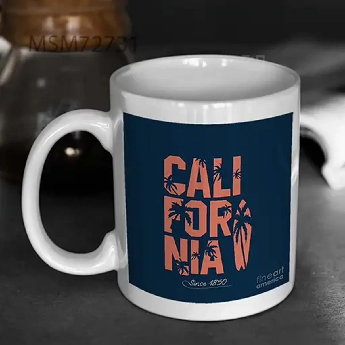 California Beach Typography Graphics Mug
