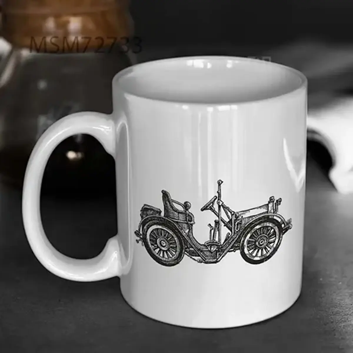 Car Retro Vector Logo Mug