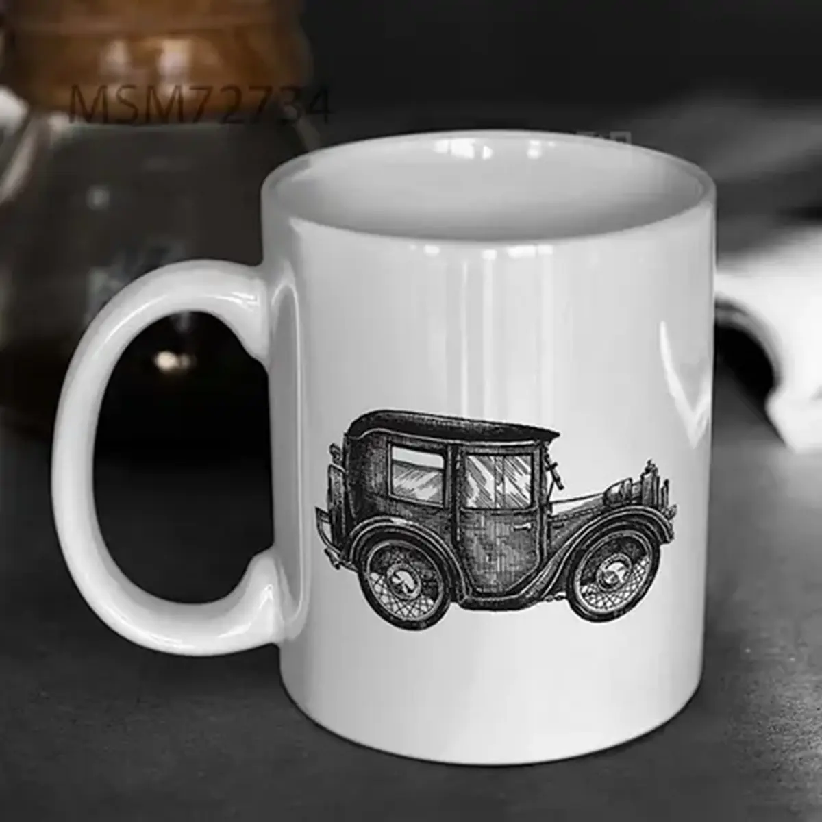 Car Vintage Vector Logo Design Mug