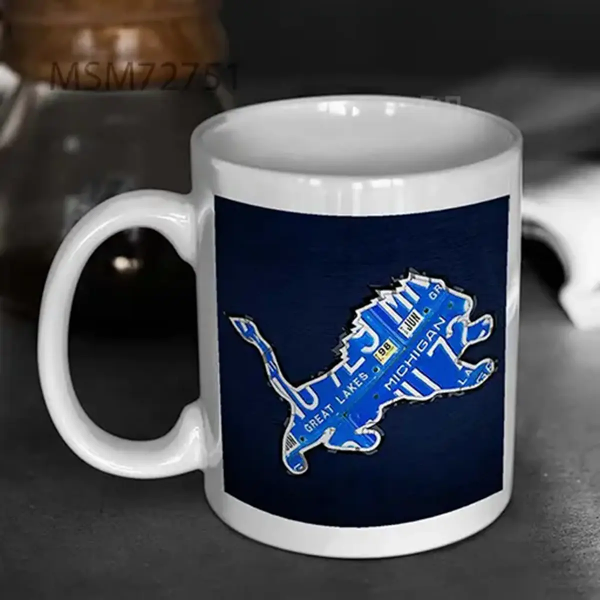 Detroit Lions Football Team Retro Logo Design Turnpike Mug