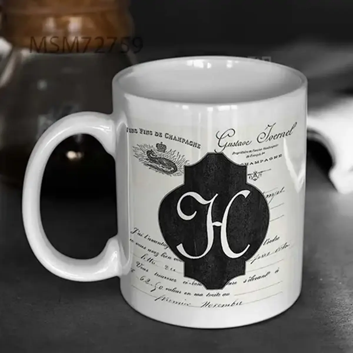 French Champagne Monogram Debbie Dewitt Mug