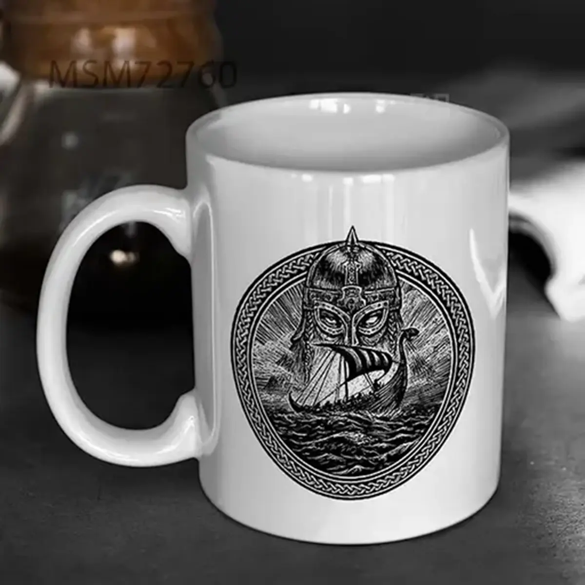 God Odin Storm Sea And Drakkar Mug