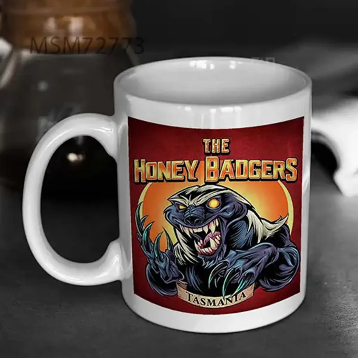 Honey Badger Logo Design Green Flyland Designs Mug