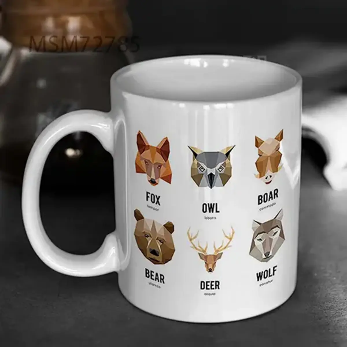 Low Polygon Animal Logos Triangular Mug