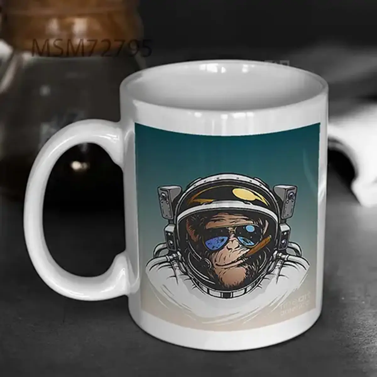 Monkey Astronaut Illustration Mug