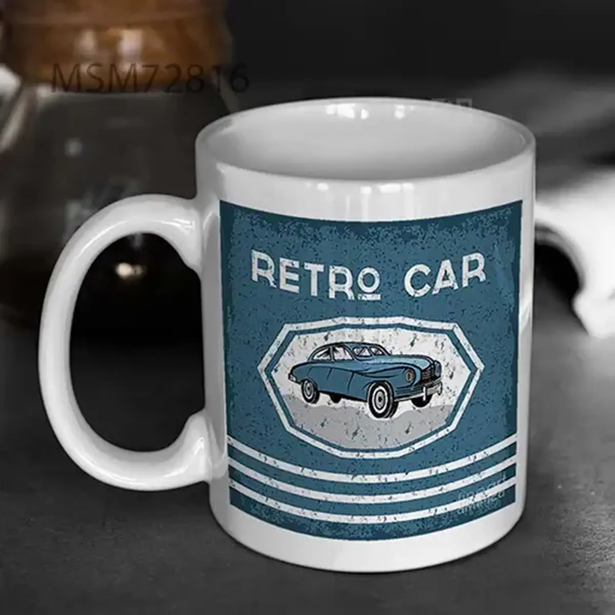 Retro Car Old Vintage Grunge Poster Mug