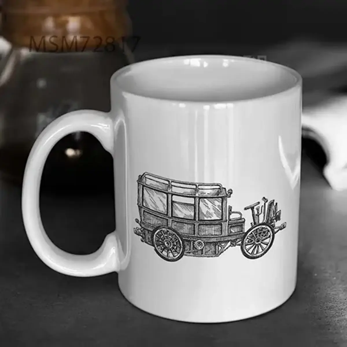 Retro Car Vector Logo Design Template Mug