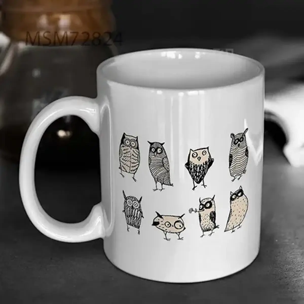 Set Of Cute And Funny Owls Unusual Mug