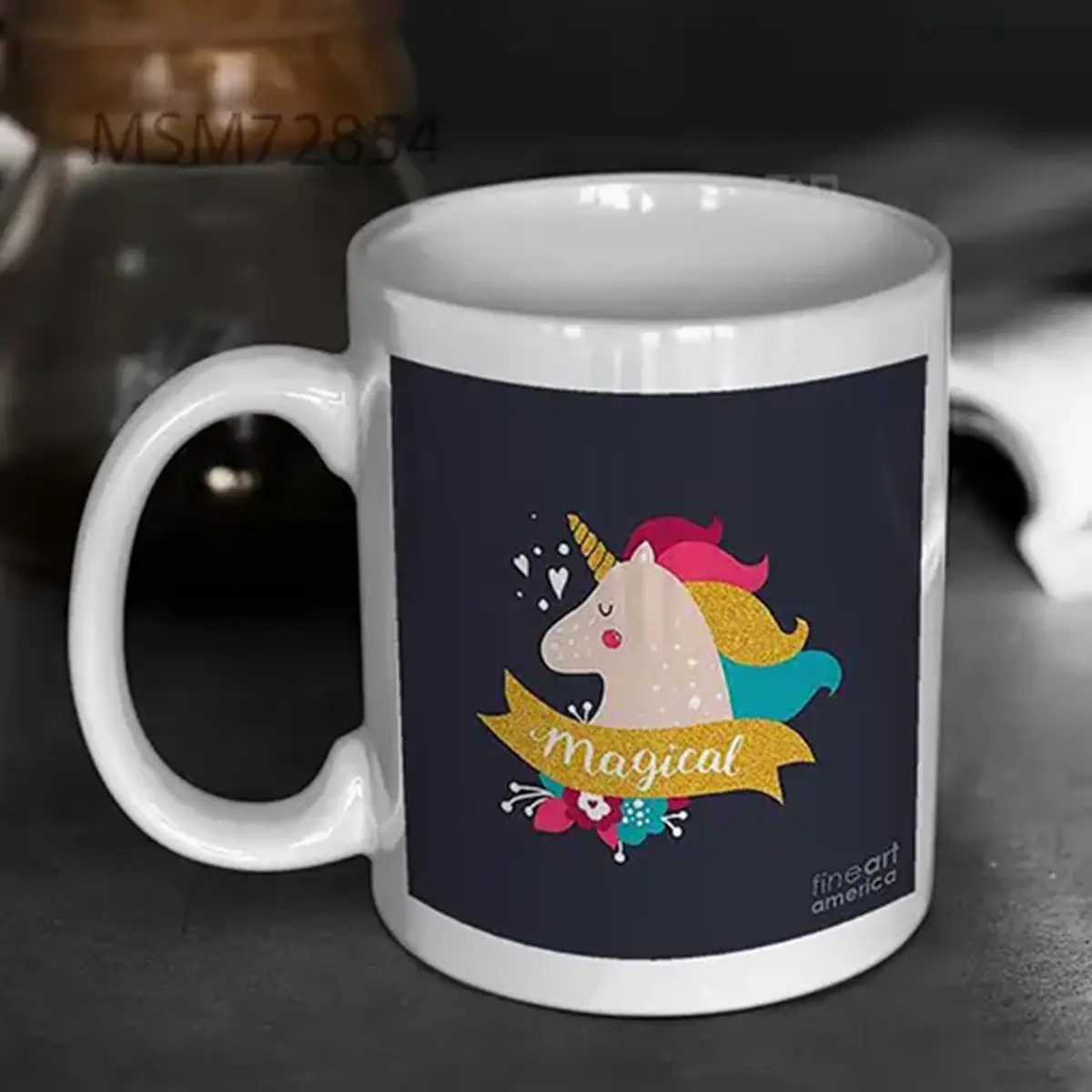 Vector Baby Unicorn With Glitter Mug