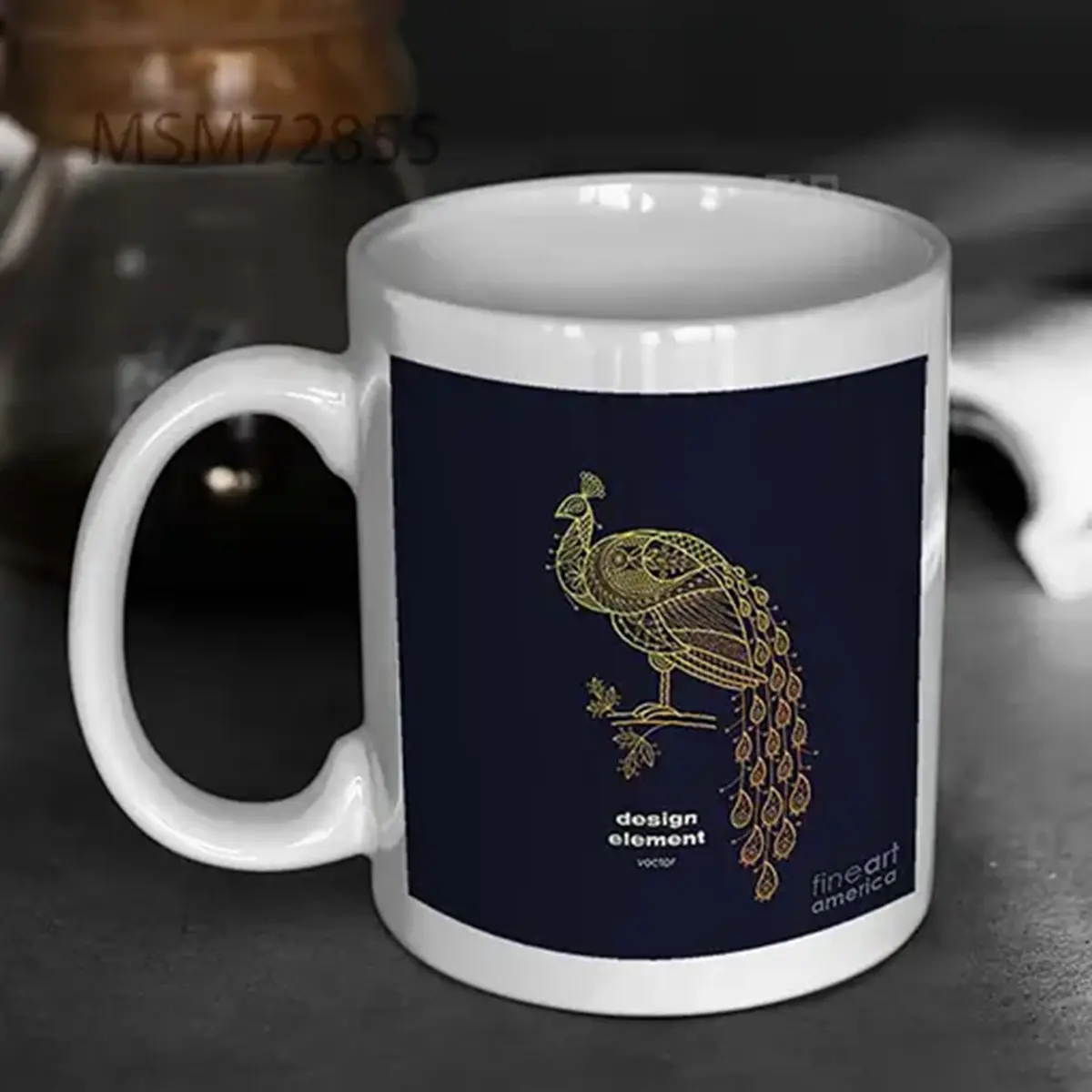Vector Design Element Peacock Icon Mug