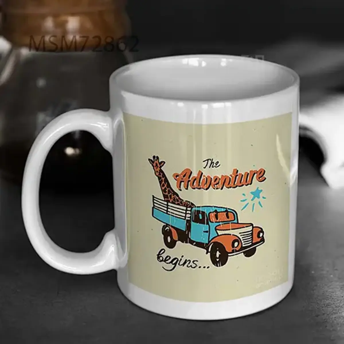 Vector Poster The Adventure Begins Mug