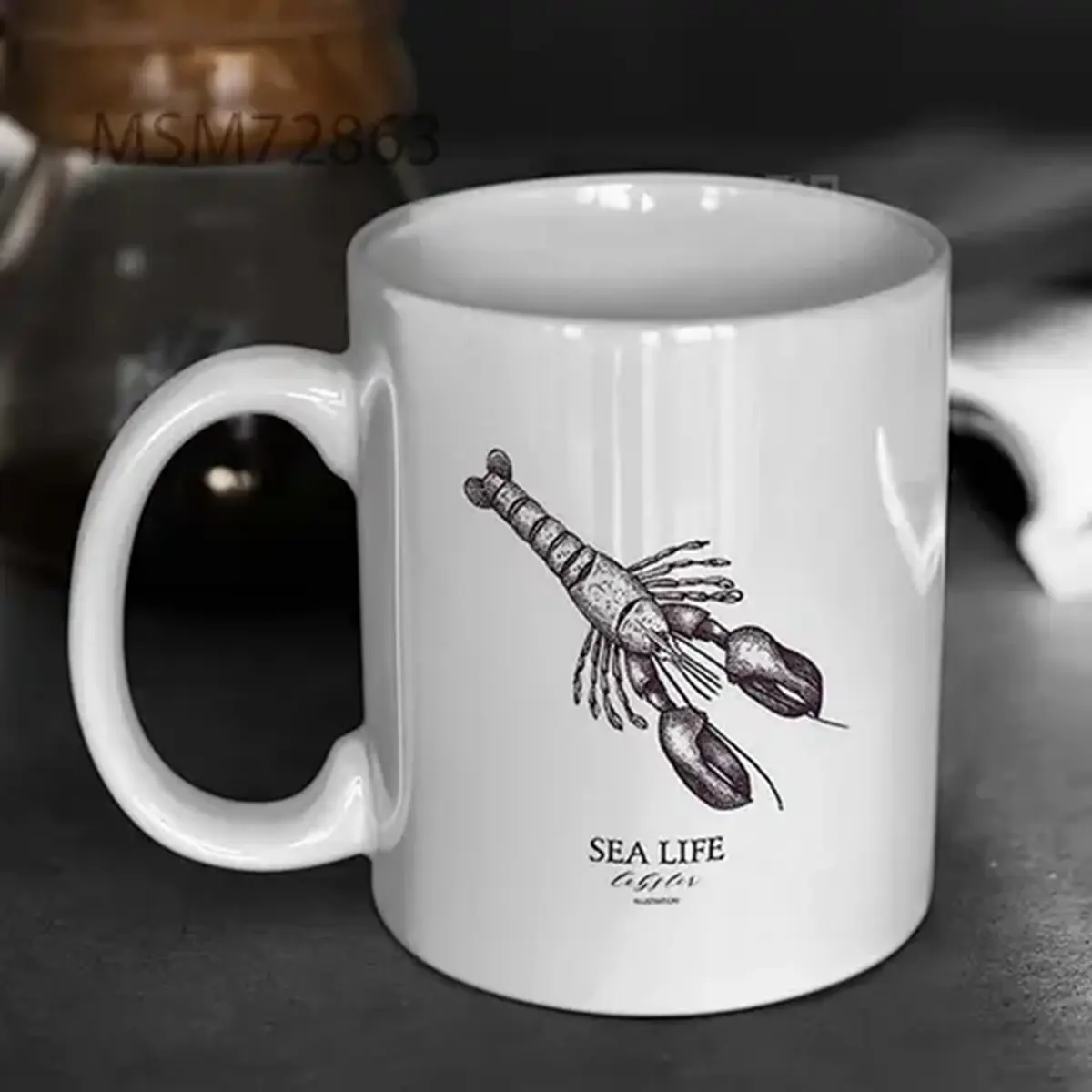 Vector Sea Life Illustration Hand Mug