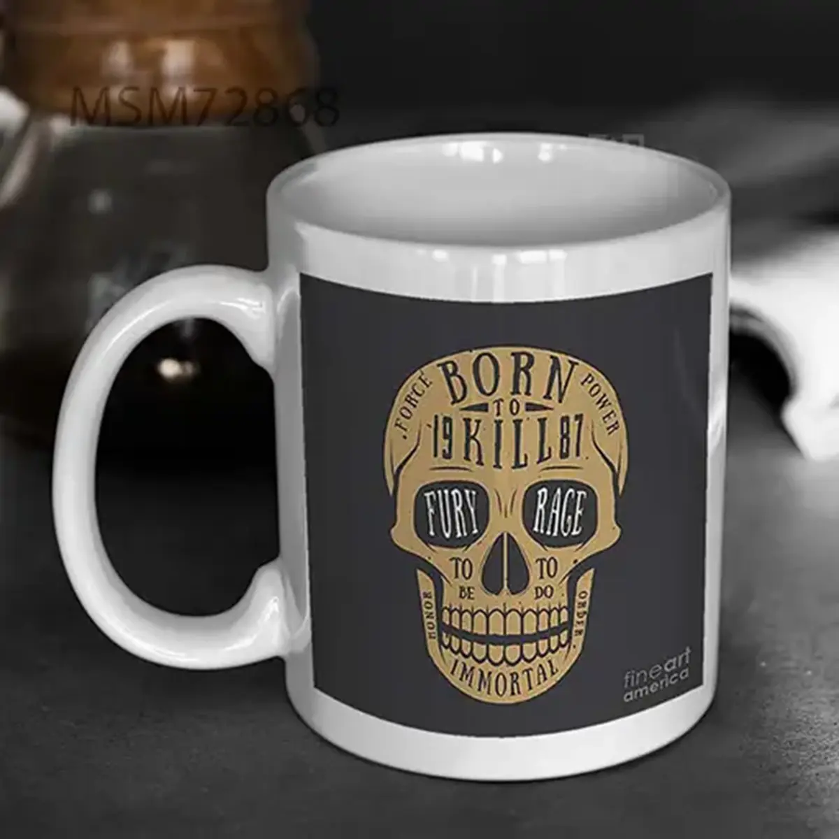 Vintage Skull Label Emblem And Logo Mug