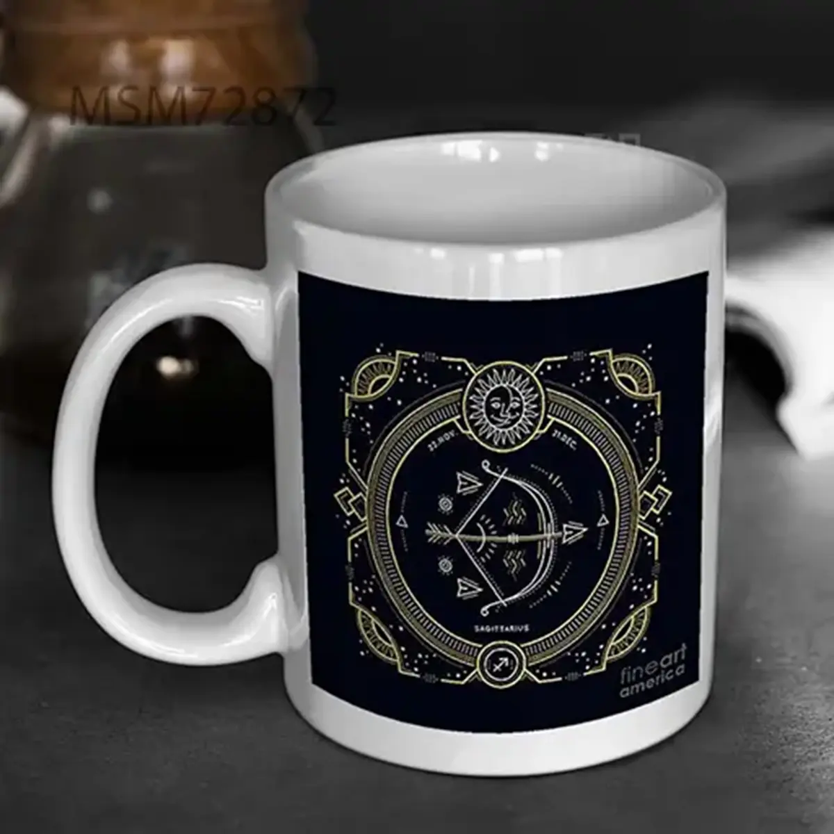 Vintage Thin Line Sagittarius Zodiac Mug