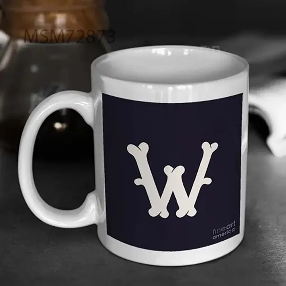W Letter Logo Made Out Of Bones Mug