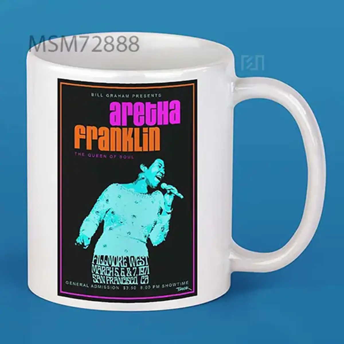 Aretha Franklin 1971 Concert Poster Mug