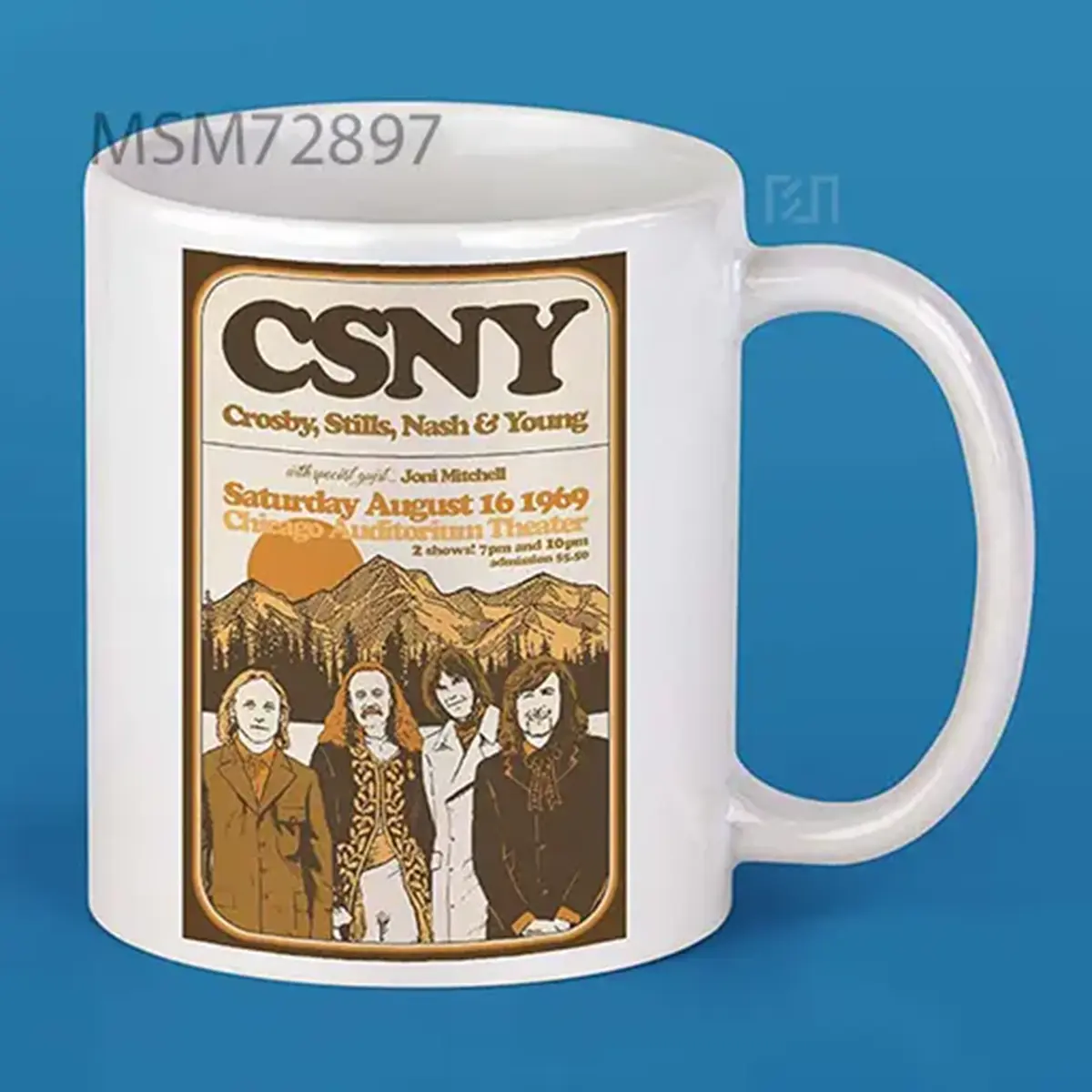 Crosby Stills Nash & Young 1969 Tour Poster Mug