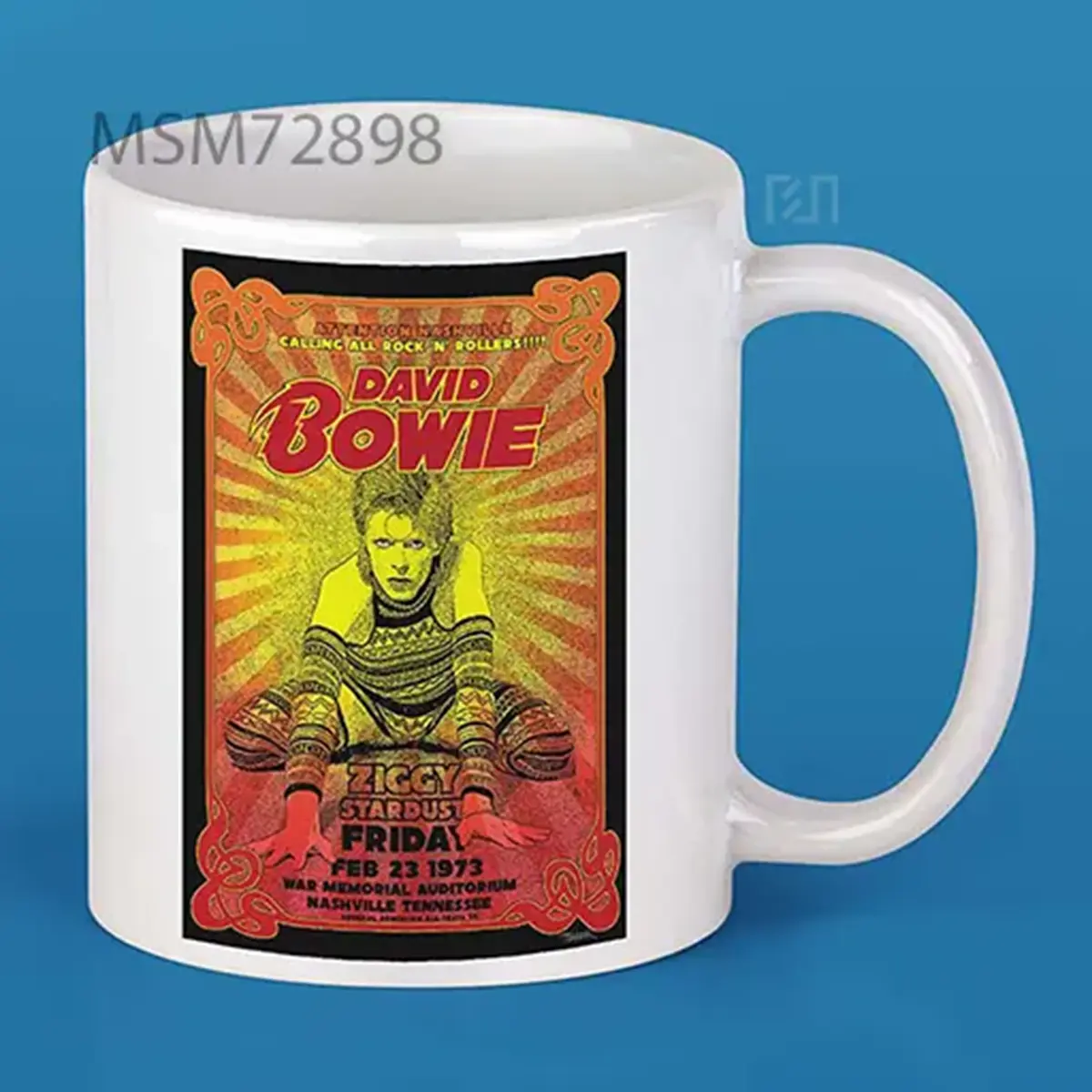 David Bowie 1973 Concert Poster Mug