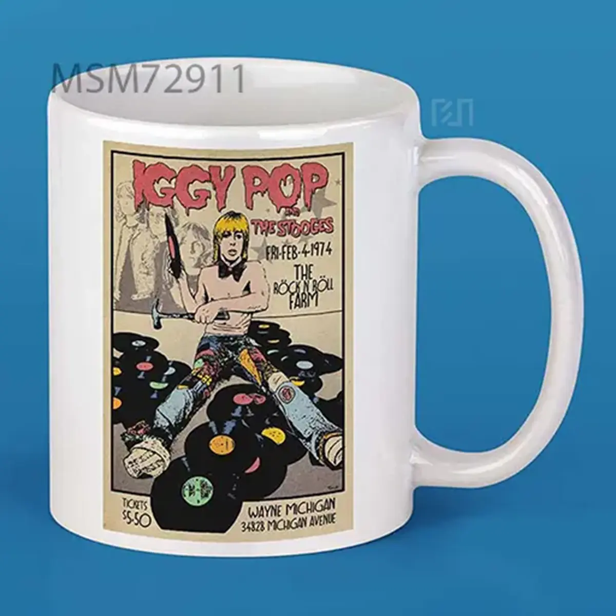 Iggy Pop and The Stooges 1974 Poster Mug
