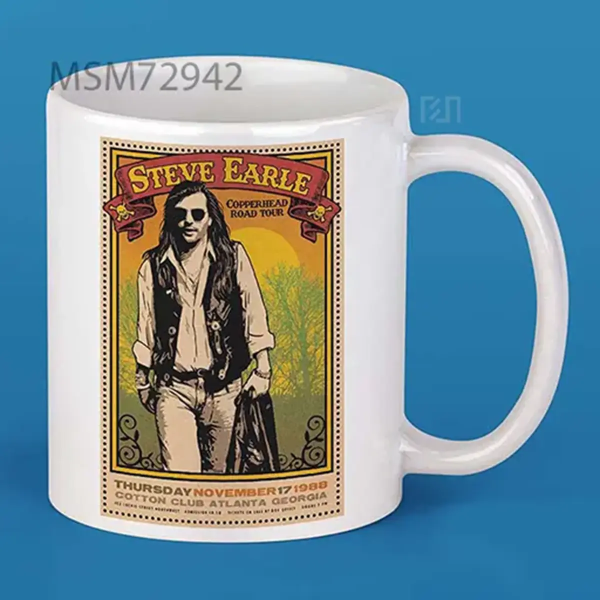 Steve Earle 1988 Tour Poster Mug