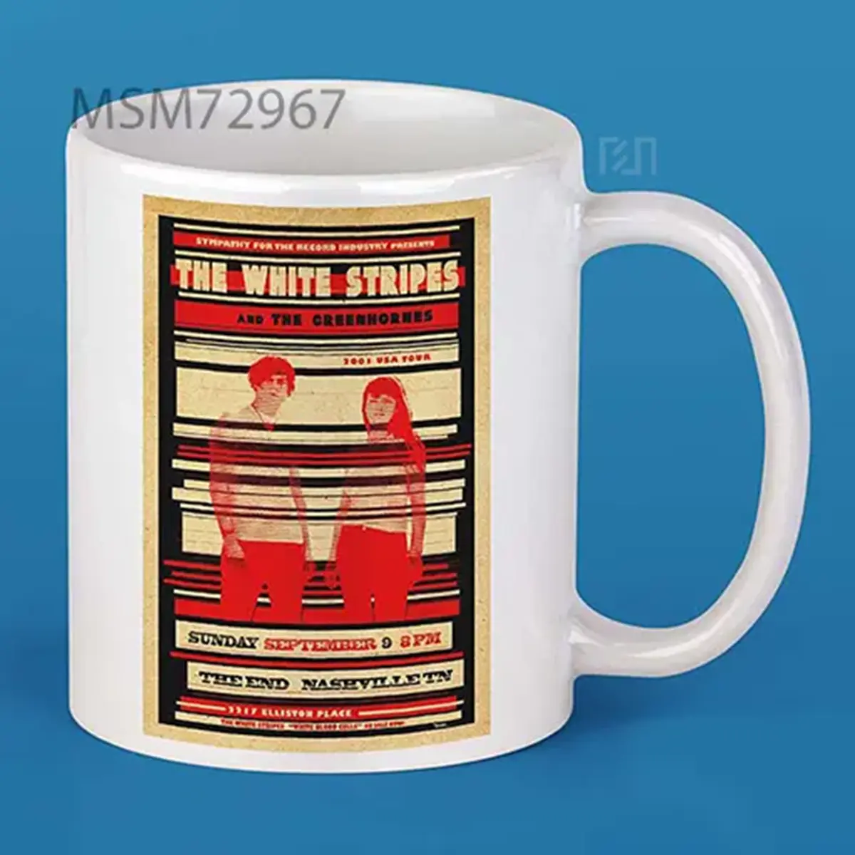 White Stripes 2001 Concert Poster Mug